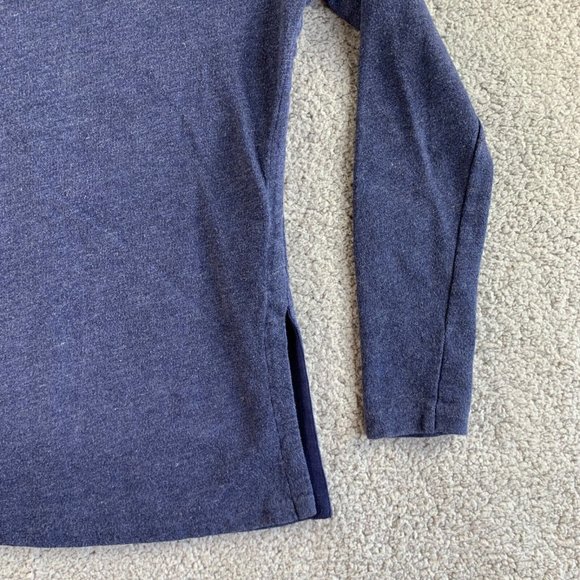 J. Crew Sweatshirt with Side Slits Tunic Womens Small Zipper Terry Lounge Blue - Picture 5 of 12